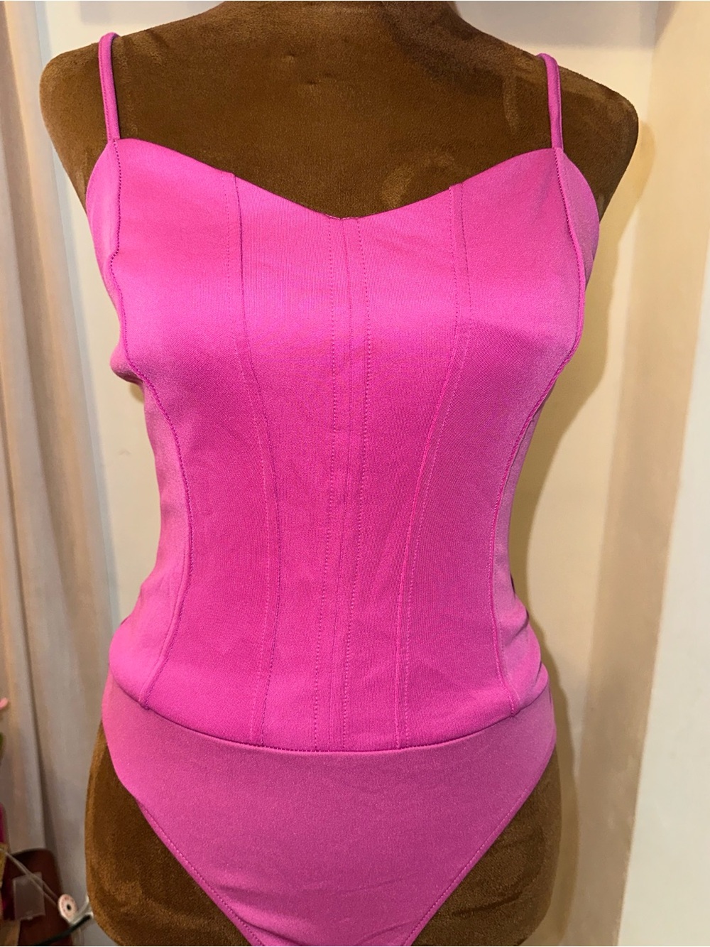 Intempo XS Sleek Hot Pink Camisole Bodysuit